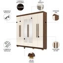 Ver imagem 3 de Guarda Roupa Casal 218cm com Espelho Elegance Imbuia/champanhe - Vila Rica