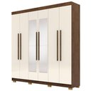 Ver imagem 1 de Guarda Roupa Casal 218cm com Espelho Elegance Imbuia/champanhe - Vila Rica