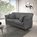 Ver imagem 7 de Sofá 2 Lugares 1,80m Pés de Madeira em Suede Cinza - Amsterdam Lucadi Home