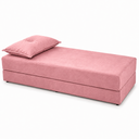 Ver imagem 4 de Sofá Cama 3EM1 em Tecido Suede com Almofadas - Sofá que Vira Cama Multifuncional :Rosê