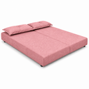 Ver imagem 6 de Sofá Cama 3EM1 em Tecido Suede com Almofadas - Sofá que Vira Cama Multifuncional :Rosê
