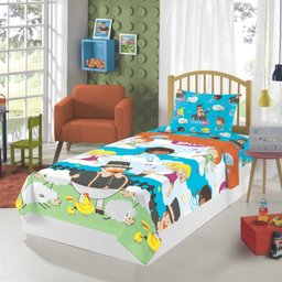 Jogo de Cama Infantil Lepper Mundo Bita Solteiro 3 Peças Microfibra Branco - 2