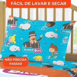 Jogo de Cama Infantil Lepper Mundo Bita Solteiro 3 Peças Microfibra Branco - 6