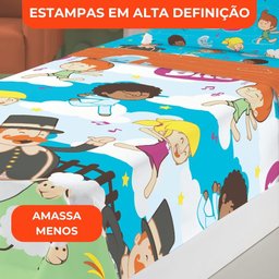 Jogo de Cama Infantil Lepper Mundo Bita Solteiro 3 Peças Microfibra Branco - 5