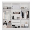 Ver imagem 4 de Guarda Roupa Casal 6 Portas 2 Gavetas com Cabideiro e Prateleiras 180x205x47cm Branco