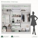 Ver imagem 5 de Guarda Roupa Casal 6 Portas 2 Gavetas com Cabideiro e Prateleiras 180x205x47cm Branco