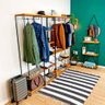 Guarda-roupas Industrial de Ferro e Madeira Closet Modular Carvalho e Preto - 5