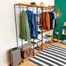 Guarda-roupas Industrial de Ferro e Madeira Closet Modular Carvalho e Preto - 6