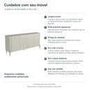 Ver imagem 5 de Buffet Bend 180 cm Porta Frisada Incolar Luna com Pé Dourado