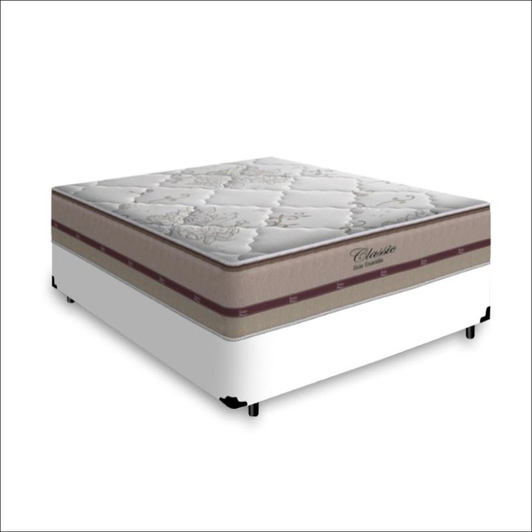 Cama Box Viúva com Colchão de Molas Ensacadas Anjos Classic Mola Ensacada 128x188x57cm