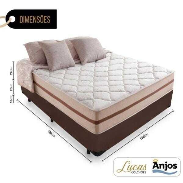 Cama Box Viúva + Colchão de Molas Ensacadas Anjos Classic Mola Ensacada 128x188x57cm - 2