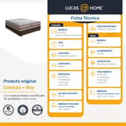 Cama Box Viúva + Colchão de Molas Ensacadas Anjos Classic Mola Ensacada 128x188x57cm - 7