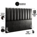 Ver imagem 6 de Kit Cabeceira Cama Box Queen 160cm Calçadeira Baú Dália W01 Couríssimo Preto - Lyam Decor