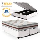 Ver imagem 2 de Cama Box Baú Queen com Colchão de Molas Ensacadas Anjos Classic 158 Cm