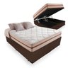Cama Box Baú Super King Marrom com Colchão de Molas Ensacadas Anjos Classic 193x203x68cm - 1