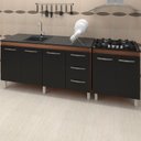 Ver imagem 2 de Balcao Pia 160cm e Cooktop 5 Bocas Savana Preto Mobbs