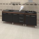 Ver imagem 6 de Balcao Pia 160cm e Cooktop 5 Bocas Savana Preto Mobbs