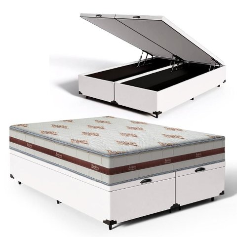 Cama Box Baú com Colchão de Molas Ensacadas Anjos Classic Super King 193cm