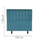 Ver imagem 2 de Cabeceira Estofada Kiara 100cm Solteiro para Cama Box Quarto Suede Azul Turquesa - Ahazzo Móveis