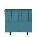 Ver imagem 1 de Cabeceira Estofada Kiara 100cm Solteiro para Cama Box Quarto Suede Azul Turquesa - Ahazzo Móveis