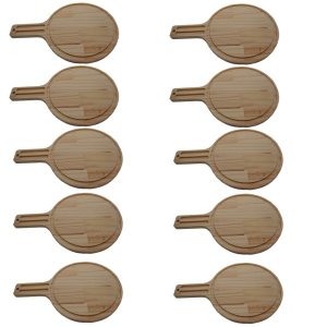 Kit 10 Tábua De Frios Premium Madeira Natural Lisa