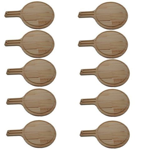 Kit 10 Tábua de Frios Premium Madeira Natural Lisa