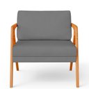 Ver imagem 4 de Kit 02 Poltronas Estrutura De Madeira Suede Cinza