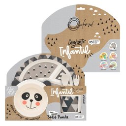CONJUNTO DE REFEIÇÃO INFANTIL 05 PEÇAS - BEBÊ PANDA - OXFORD - 7