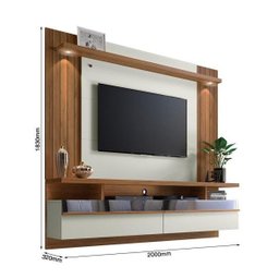 Painel Home Para Tv Até 60“ 2,00m São Luís MDP e MDF com Luminárias de Led - Línea Brasil - 4 Painel Home Para Tv Até 60“ 2,00m São Luís MDP e MDF com Luminárias de Led - Línea Brasil - 4