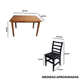 Conjunto Fixo Mesa 120x80 com 4 Cadeiras Estofadas Premium Cor:mel - 6