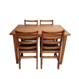 Conjunto Fixo Mesa 120x80 com 4 Cadeiras Estofadas Premium Cor:mel - 5