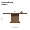 Ver imagem 2 de Mesa de Jantar Retangular Tampo com Moldura e Vidro Sobreposto Rustic/Preto 5275 Madesa