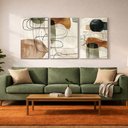 Ver imagem 1 de Quadro Decorativo Minimalista Abstrato Boho Moldura Filete:Moldura Branca/60X90