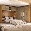 Ver imagem 1 de Guarda-roupa Modulado Soberano 11 Portas 5 Gavetas 100% Mdf com Espelho Cinamomo/cappuccino - Panora