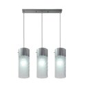 Ver imagem 1 de Lustre Pendente Triplo Copo Vidro E Alumínio 12 cm 215/3 Bivolt E-27