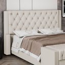 Ver imagem 6 de Cabeceira Atena para Cama Box King Size 195cm Capitonê com Frame Suede Bege Claro - Desk Design