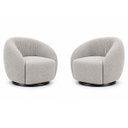 Ver imagem 3 de Kit 2 Poltrona Giratória 360° Orgânica Bouclé Sala Nuvem:Bouclê/Cinza