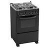 Fogão De Piso Automático 4 Bocas, Forno 53,2L Preto Bivolt - 1
