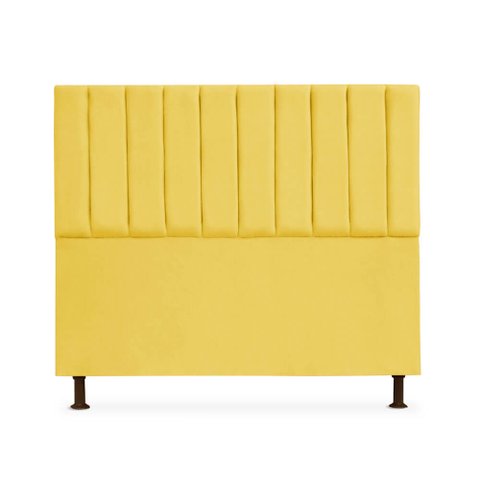 Cabeceira Cancun Para Cama Box Queen Size 160cm Suede - Ecotec Decor:Amarelo