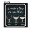 QUADRO DECORATIVO RUSTICO PORTA ROLHAS VINHO VIDA FEITA DE ESCOLHAS VINTAGE EM MADEIRA E VIDRO - 4