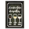 QUADRO DECORATIVO RUSTICO PORTA ROLHAS VINHO VIDA FEITA DE ESCOLHAS VINTAGE EM MADEIRA E VIDRO - 1