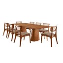 Ver imagem 2 de Sala de Jantar Mesa Noronha 220cm Tampo Laminado Canto Barril com 8 Cadeiras Viena