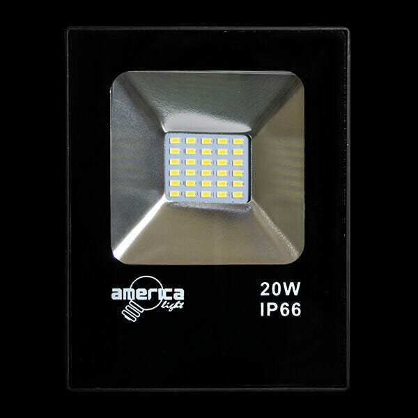 Refletor Holofote LED Smd Slim 20W Prova D'Água Bivolt 4002-W Uso Externo 6000K - 2