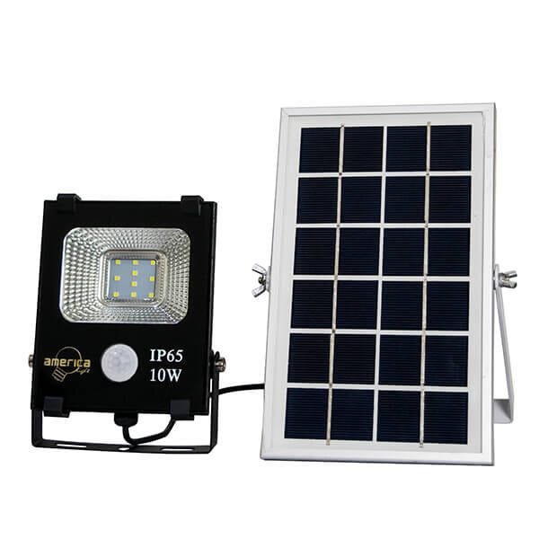 Refletor Led Slim Solar Sensor De Presença IP66 10W Eurolume 7018-SL 6000K