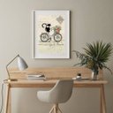 Ver imagem 2 de Quadro Gato Bicicleta Flores - 60x48cm:madeira Branca