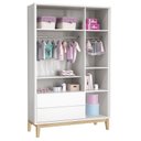 Ver imagem 6 de Quarto Infantil Classic 3 portas Branco Fosco com Pés Madeira Natural - Reller Móveis