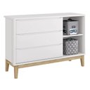 Ver mais imagens de Quarto Infantil Classic 3 portas Branco Fosco com Pés Madeira Natural - Reller Móveis