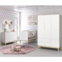 Ver imagem 2 de Quarto Infantil Classic 3 portas Branco Fosco com Pés Madeira Natural - Reller Móveis