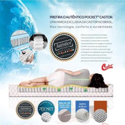 Colchão Casal Castor Box Gold Star Pocket Latex Grand Plush One Face 138x188x30 - 4