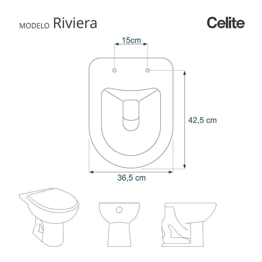 Assento Sanitário Decorado Riviera Verde (água Marinha) para Celite - 2